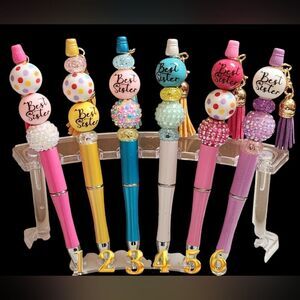 New! Custom Made Beautiful Best Sister Beaded Pen w/Free In…